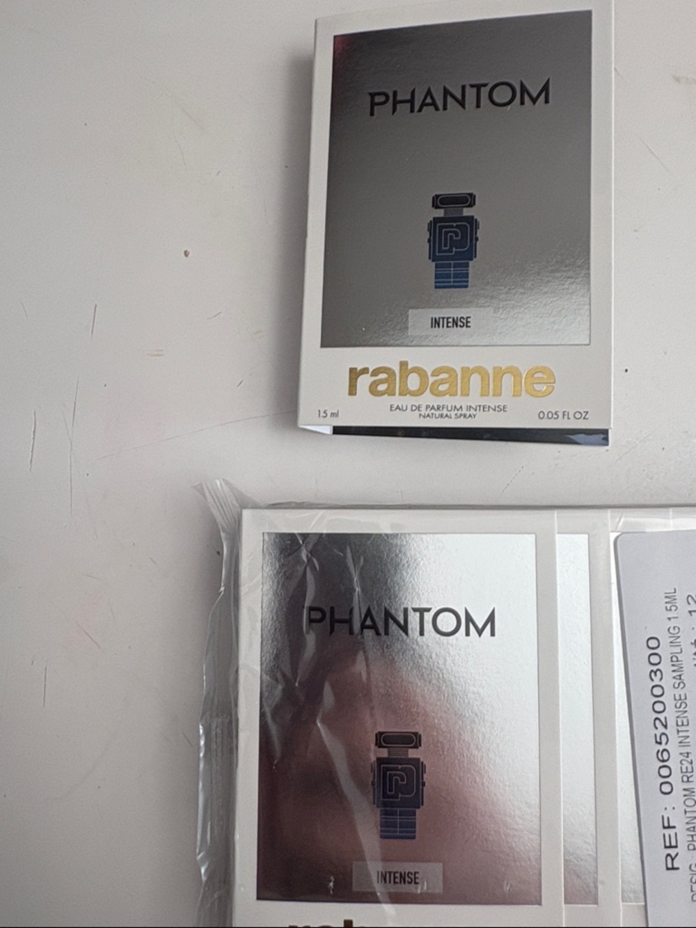 Paco Rabanne Phantom Intense Sample Cards - Silver & Gold